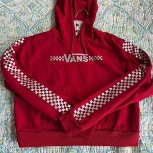 Vans Cropped Red Checkered Hoodie